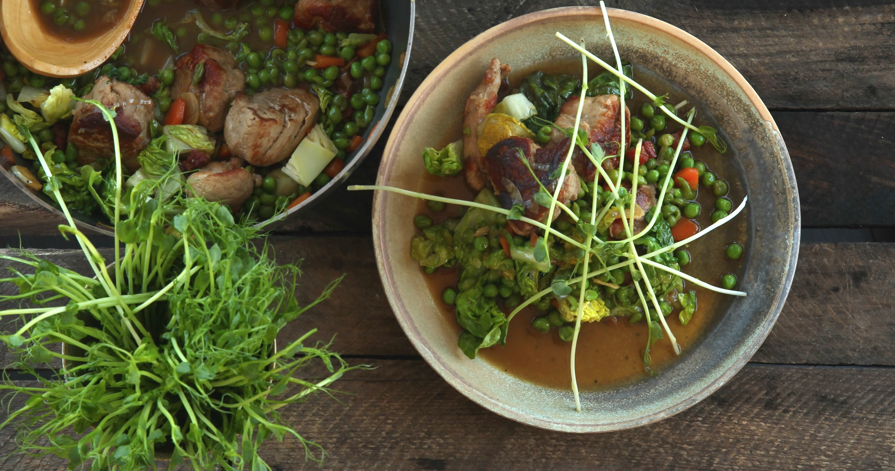 Svinemørbrad med ærter francaise1