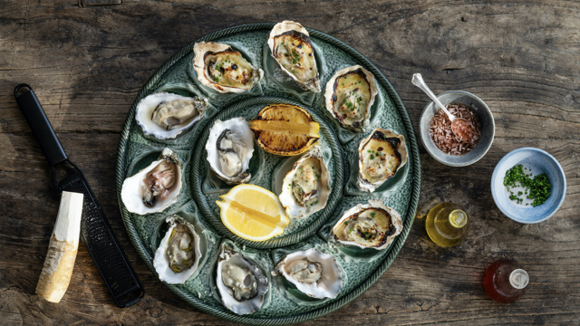 Østers naturel / gratineret